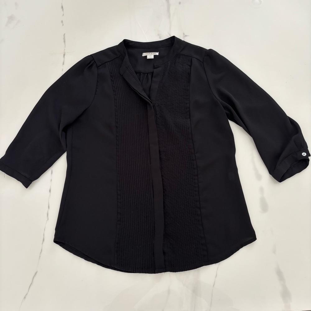 dkr & co Black Button Down Blouse, size S